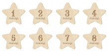 Névtábla, 12 hónapos szett - Star, 11 cm