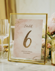 Esküvői asztal száma, Glamour kollekció - 1. verzió