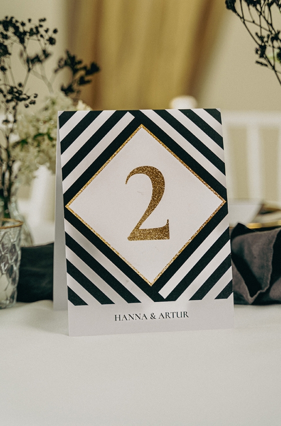 Esküvői asztal száma, Elegáns kollekció - 2. verzió