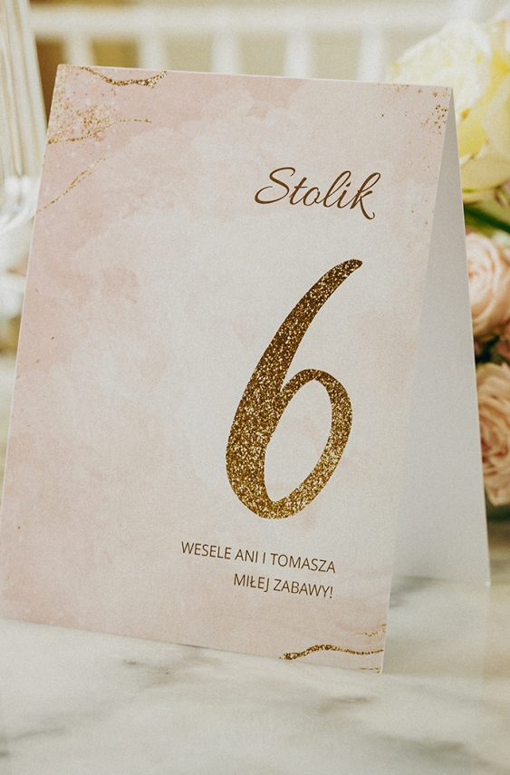 Esküvői asztal száma, Glamour kollekció - 2. verzió
