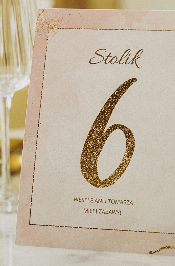 Esküvői asztal száma, Glamour kollekció - 3. verzió