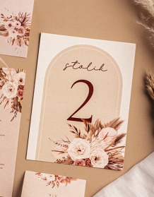Esküvői asztal száma, Boho kollekció - 5. verzió