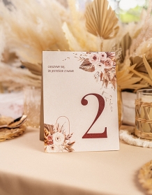 Esküvői asztal száma, Bohém kollekció - 3. verzió