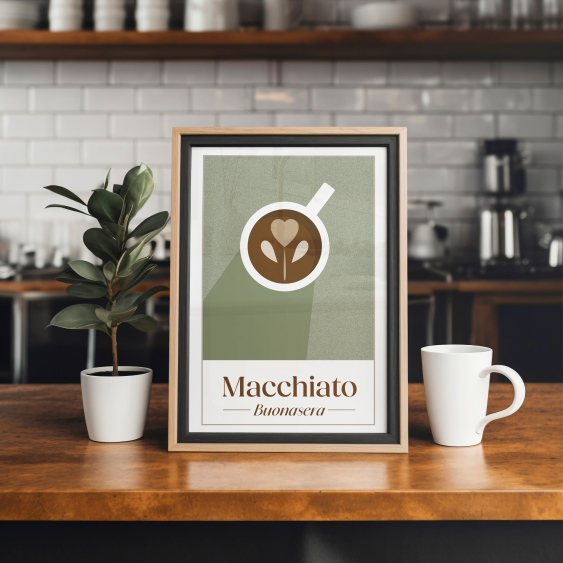 Poszter,  Kávé - Macchiato, 30x40