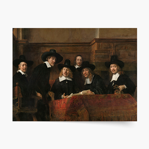 Poszter, A Ruházati Céh szindikái, Rembrandt van Rijn, 1662, 60x40