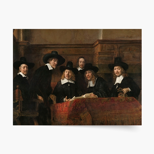 Poszter, A Ruházati Céh szindikái, Rembrandt van Rijn, 1662, 60x40