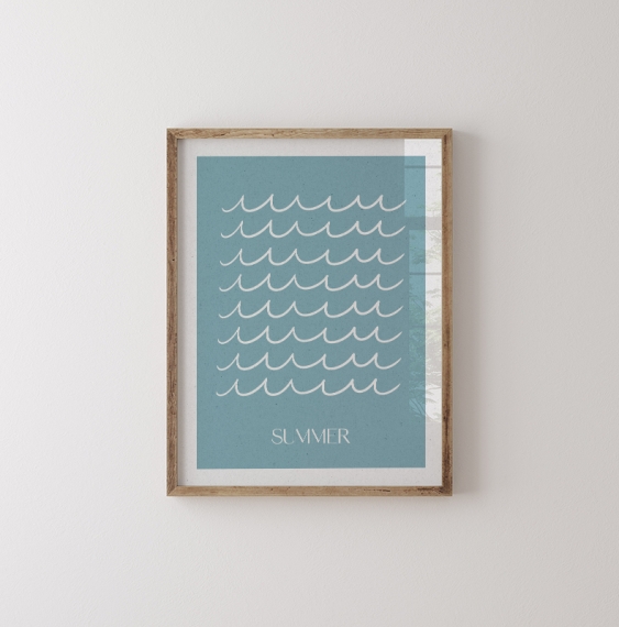 Poszter, Kék nyári hullámok, 50x70