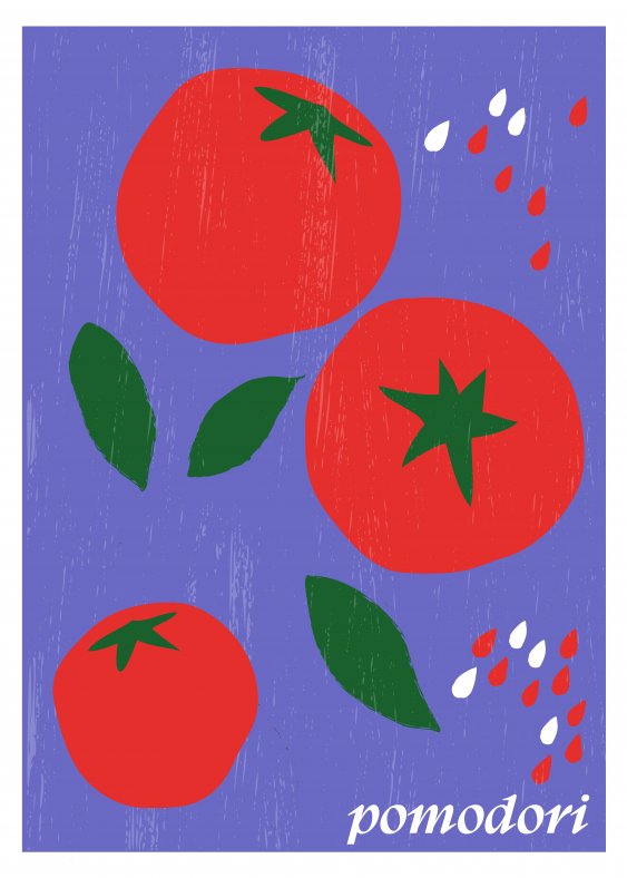 Poszter, Olasz konyha - Pomodori, 30x40