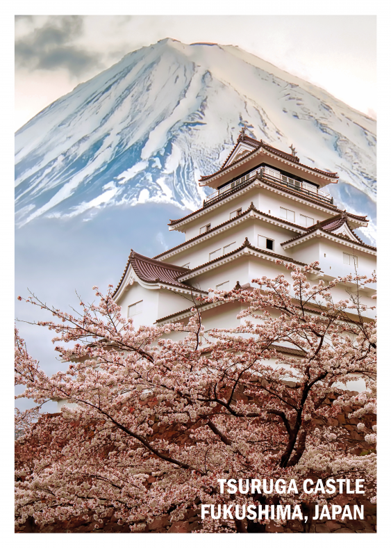 Poszter, Japán: Tsuruga kastély, Fukusima, 30x40