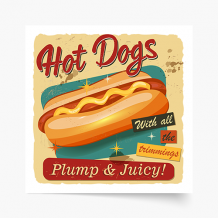 Poszter, Hot dogok, 30x30