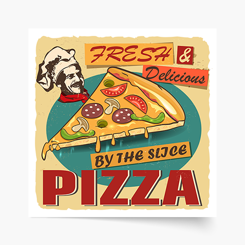Poszter, Pizza, 70x70