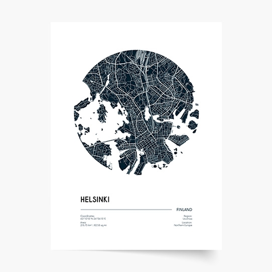 Poszter, Térképek: Helsinki, 21x30