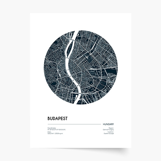 Poszter, Térképek: Budapest, 21x30