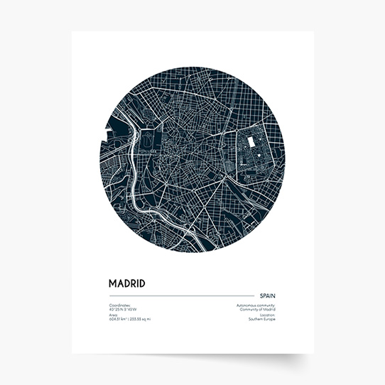 Poszter, Térképek: Madrid, 21x30