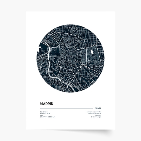 Poszter, Térképek: Madrid, 21x30