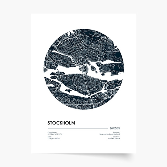 Poszter, Térképek: Stockholm, 21x30