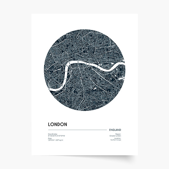 Poszter, Térképek: London, 21x30