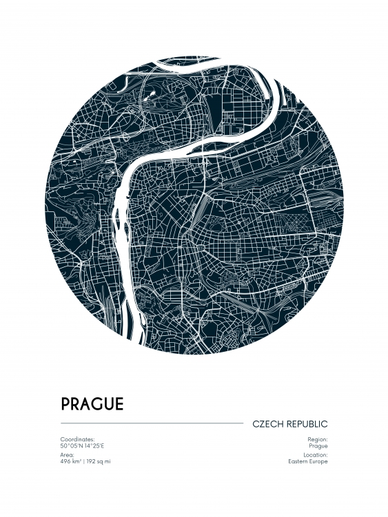 Poszter, Térképek: Prága, 30x40