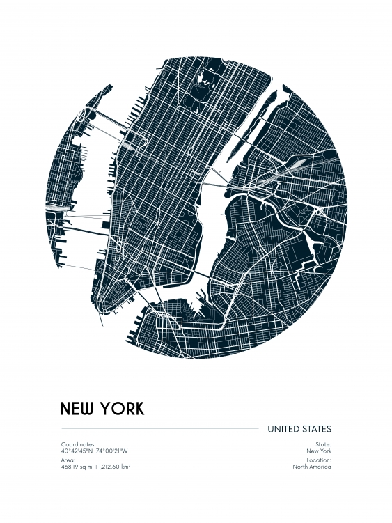 Poszter, Térképek: New York, 30x40