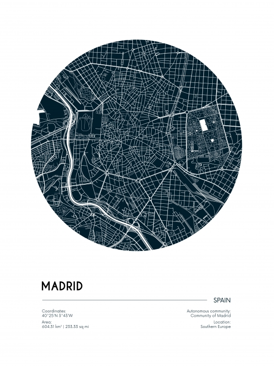 Poszter, Térképek: Madrid, 30x40