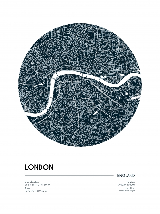 Poszter, Térképek: London, 30x40