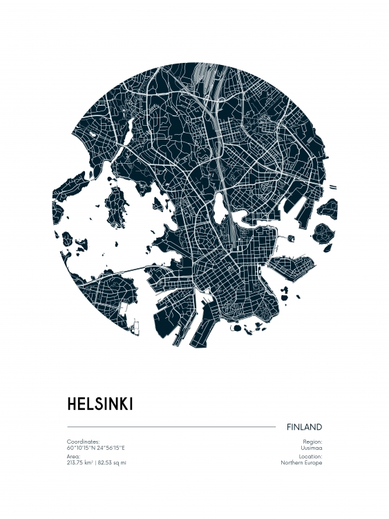 Poszter, Térképek: Helsinki, 30x40
