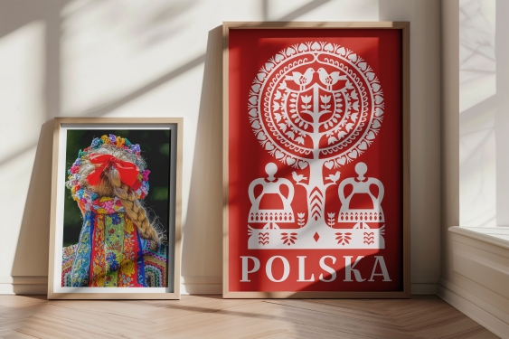 Poszter, Népi: Piros kivágás, 30x40