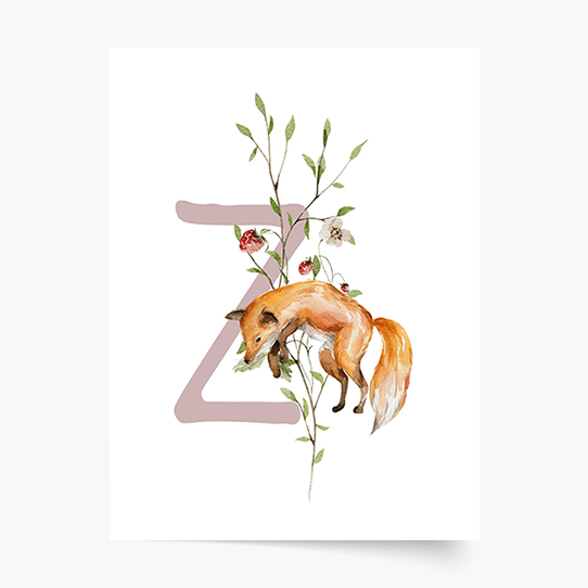 Poszter, Ábécé - Z: Erdei állatok, 21x30