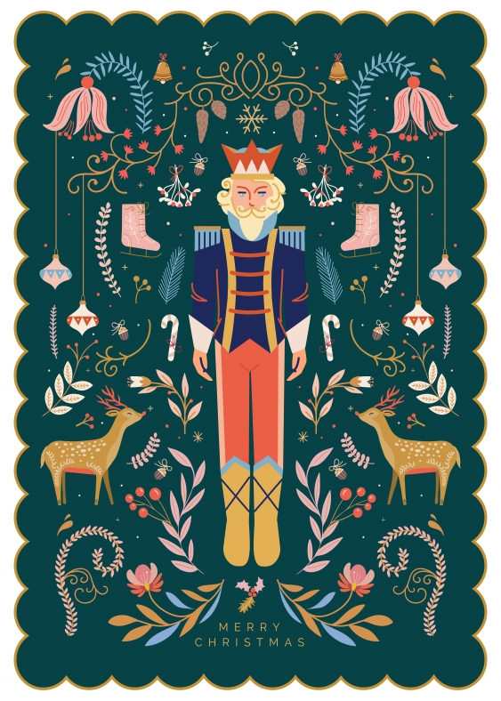 Poszter, Karácsony: Diótörő zöld, 50x70