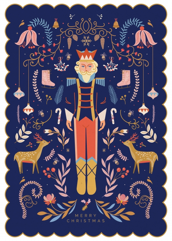 Poszter, Karácsony: Diótörő kék, 50x70