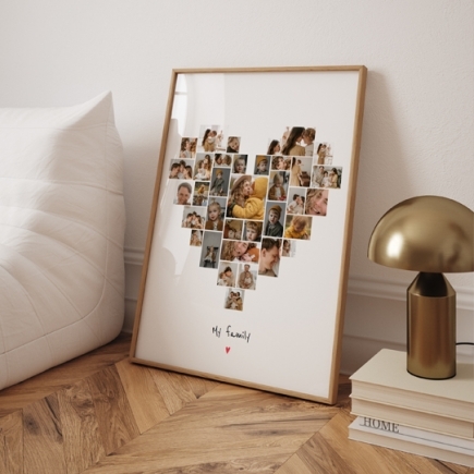 Plakát, Insta szív tölgyfa kerettel, 20x30