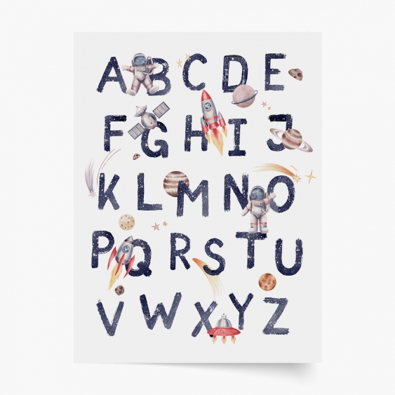 Poszter, Kozmikus ábécé, 20x30