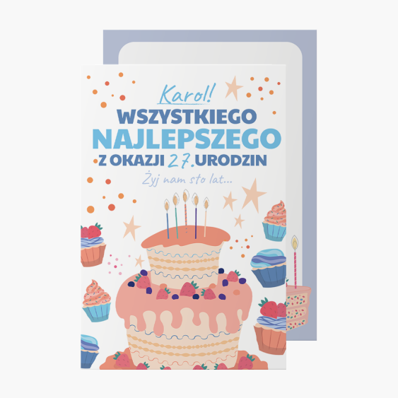 Fotókártya Születésnapi torta, 10x15 cm
