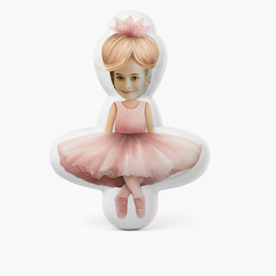 3D személyre szabott párna, Bársony, Balerina, 30x30 cm