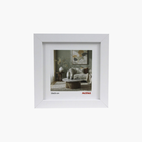 Fényképtartó keret 15x15-ös négyzet alakú, fehér, 15x15 cm