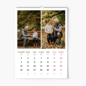 Fali naptár, Üres sablon, 30x40-A3 cm
