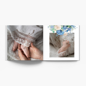 Kék Virágok Gyűjtemény - Instagram instabook, mini fotókönyv, 15x15 cm