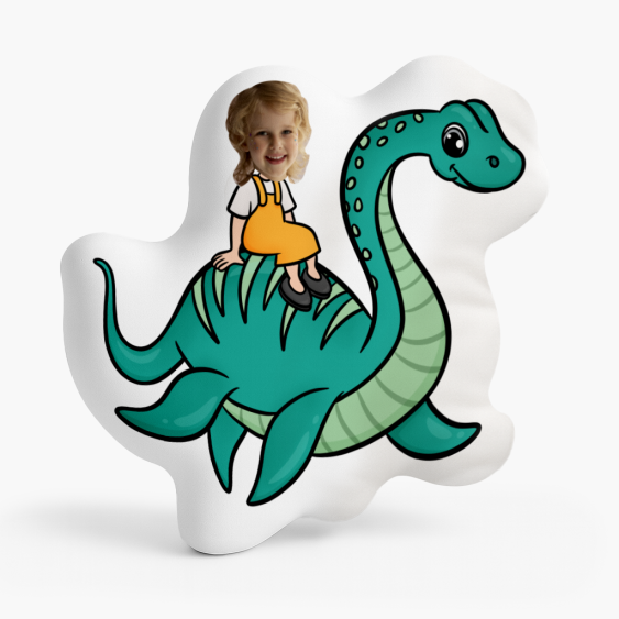 3D személyre szabott párna, Bársony, Türkiz dinoszaurusz, 30x30 cm
