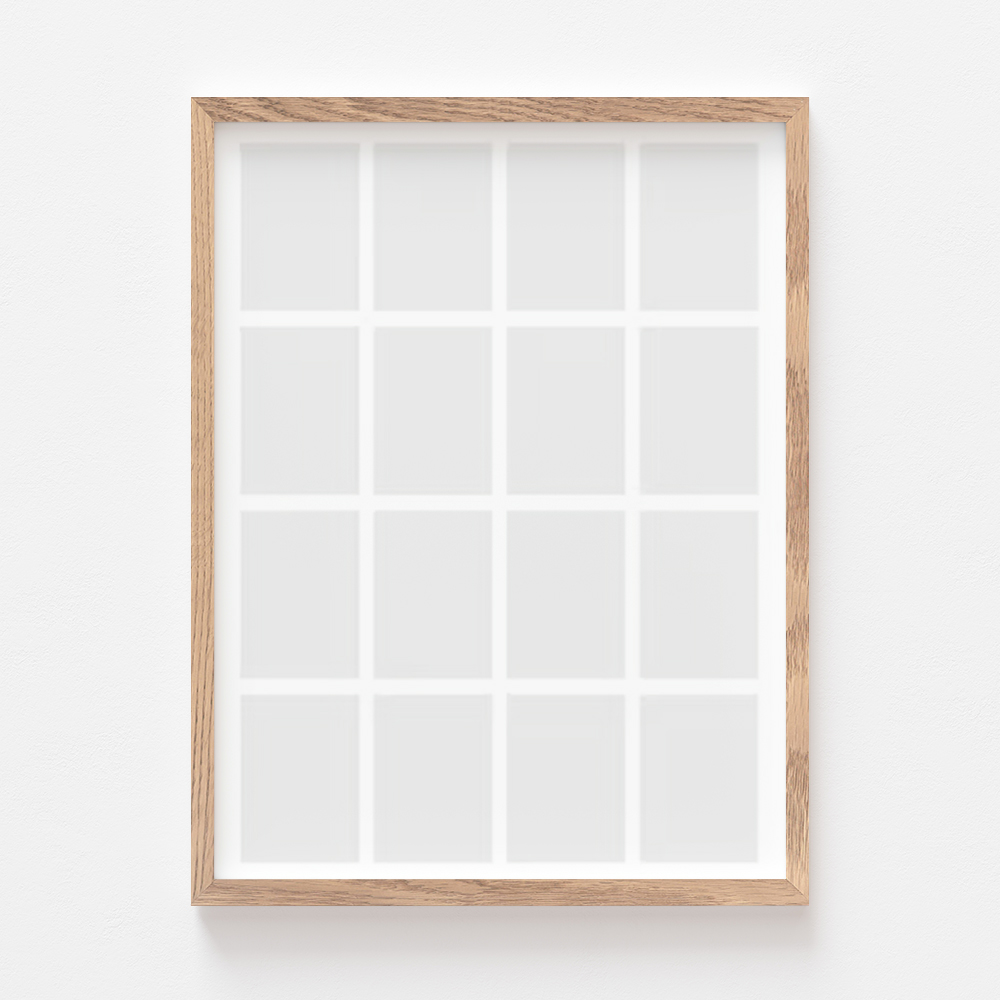 Plakát, A posztere, 16 darab tölgyfa keretben, 21x30