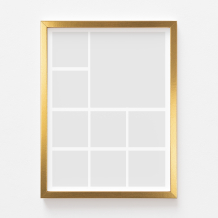 Plakát, A posztered, 9 elemből, arany keretben, 21x30
