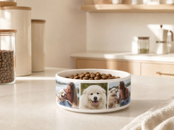 Ceramiczna miska dla psa, Kollázs mintájú kerámiatál kutyáknak