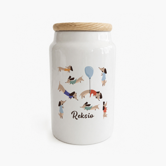 Słoik na smaczki, Kutyusos jutalomfalat-tartó üveg, 390 ml.
